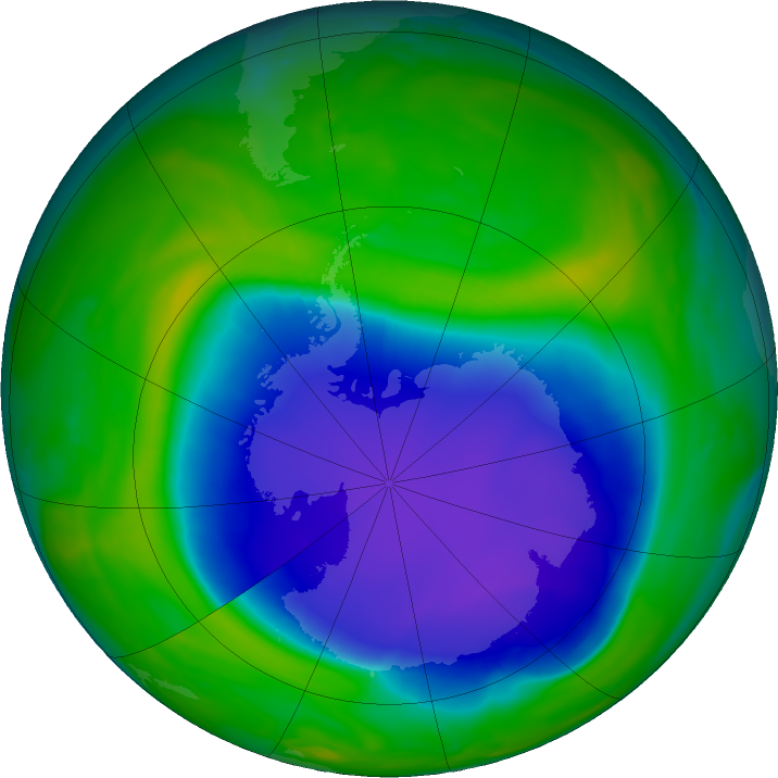 Antarctic ozone map for 12 November 2020